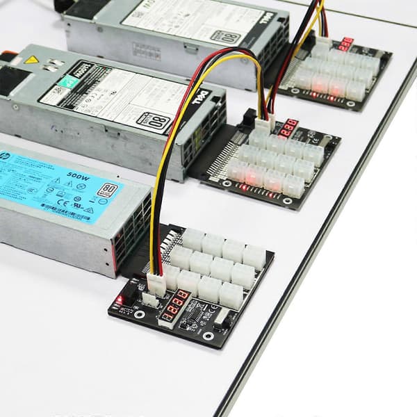 12V 6-pin GPU/PSU Breakout Board Ethereum ETH BTC Mining Strømforsyningsadapter
