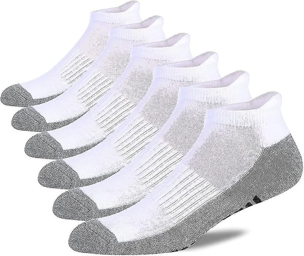 Herrstrumpor, låga, atletiska, dämpade, löparstrumpor med flik, 6-pack, present