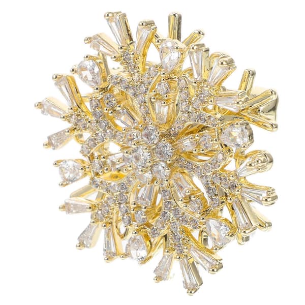 Holiday Pins Zirkon Snöflinga Brosch Elegant Design Accessoar För Kvinnor 1-pack