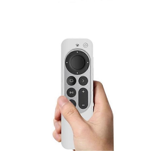 Dekoderboks + Fjernkontroll Silikon Anti-fall Beskyttelsesdeksler Sett Kompatibelt For Apple TV 4K 2021 White