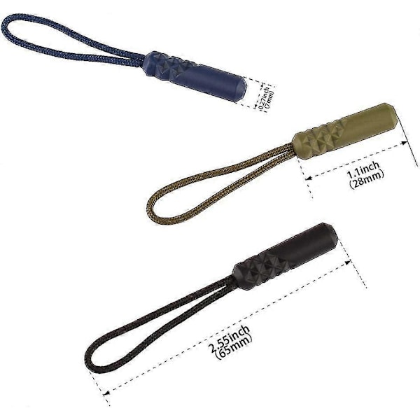 Slitstarka dragkedjor med sladd Dragkedjeersättning för plånböcker, ryggsäckar, bagage, kläder (svart 10-pack)