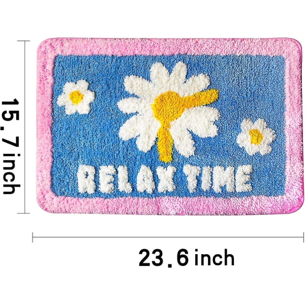 Tflycqpink Daisy Flower Badrumsmattor Halkfria duschbadkarmattor Badkarsmatta för badrumsbadkar Utomhusmattor Sovrum Vardagsrum Kök Mattor Dörrmatta