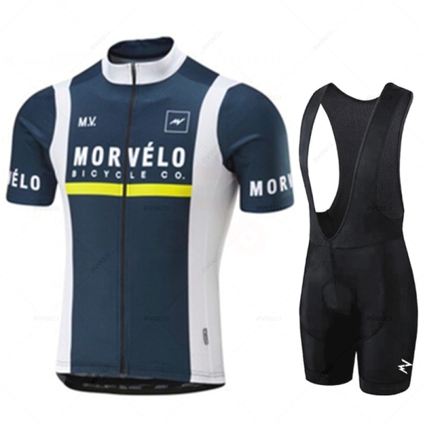 Morvelo Summer Cykeltröja Set för män Andas Cykelkläder MTB Cykelkläder Kortärmad Sport Ropa Maillot Ciclismo jersey set  7 4XL