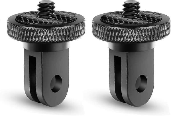 Tripod Adapter Kamera Mount Tilbehør Aluminium Adapter Montering Kameraer Til For Gopro Mount Og Andre Actionkameraer (2 Styk, Sort)
