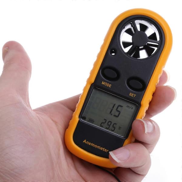 GM816 Mini Digitalt Anemometer Vindhastighet Temperaturtester med LCD-bakgrunnsbelysning