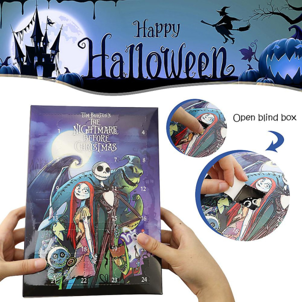 Adventtikalenteri Suosittu Halloweenin lähtölaskenta Blind Box 24-osainen Christmas Horror Night Horror Tunnelma leluverholaatikko style 4