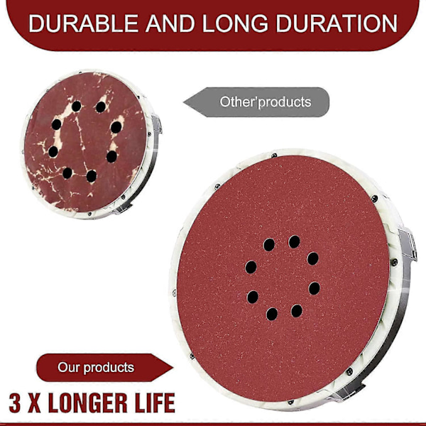 225mm Slippapper 8 Hål Korn 80 Sandpapper För Väggslipmaskin 10st