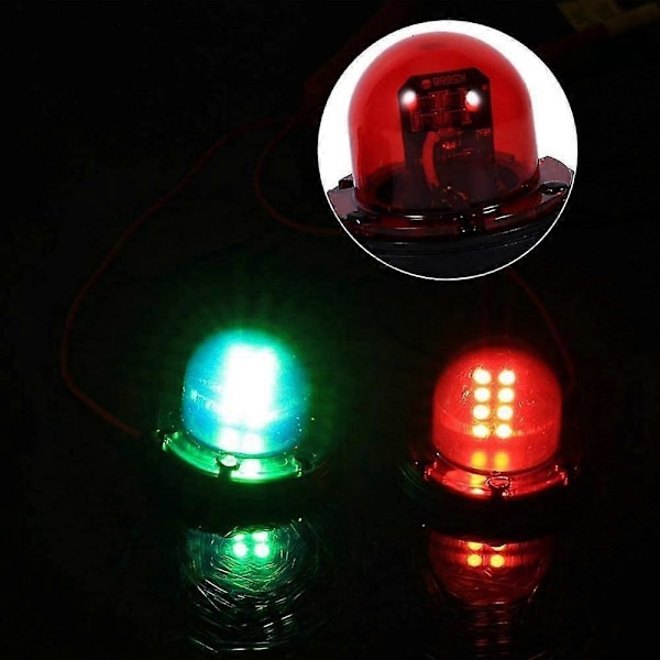1 par LED Bow Båd Navigationslys 12v 1.6w Anti-korrosion Marine Båd Yacht Lys 8 LED'er Kit Rustfrit Stål Vandtætte Pontoner CMZ