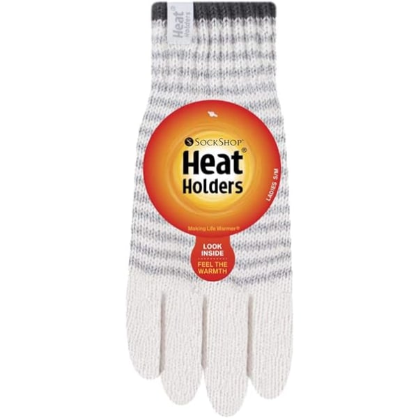 Söta randiga Fairisle thermal fleecefodrade thermal för kvinnor Cream (Oslo) M-L