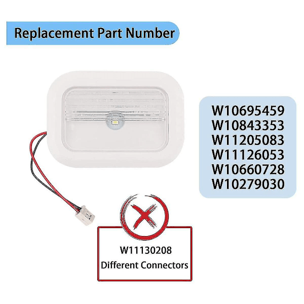 W10695459 Kylskåp LED Ljusmodul Enhet För, kylskåp LED Ljuskort W10843353