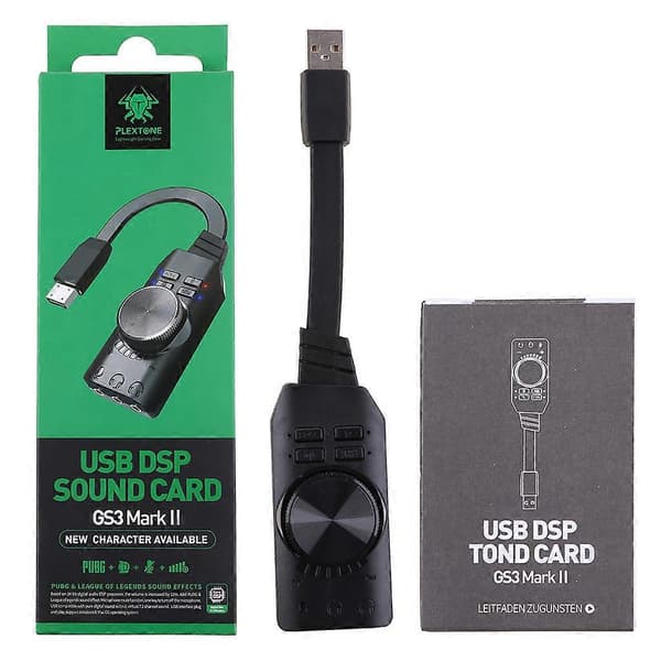 7.1 Kanal Surround 3D Lydadapter 3.5mm USB Eksternt Lydkort DAC Output