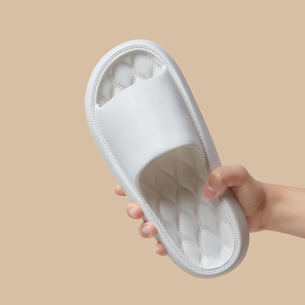 Hem Tofflor Sommar Kvinnor Män Tjock plattform Halkfri Tysta sandaler Mode Mjuksulor Par Flip-flops Dam utomhusskor White-A 38-39(24-24.5cm)