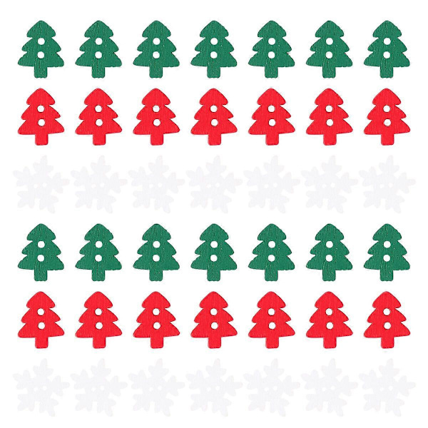150 stk. Assorterte Juleknapper i Tre Juletreknapper for Sying Håndverk DIY