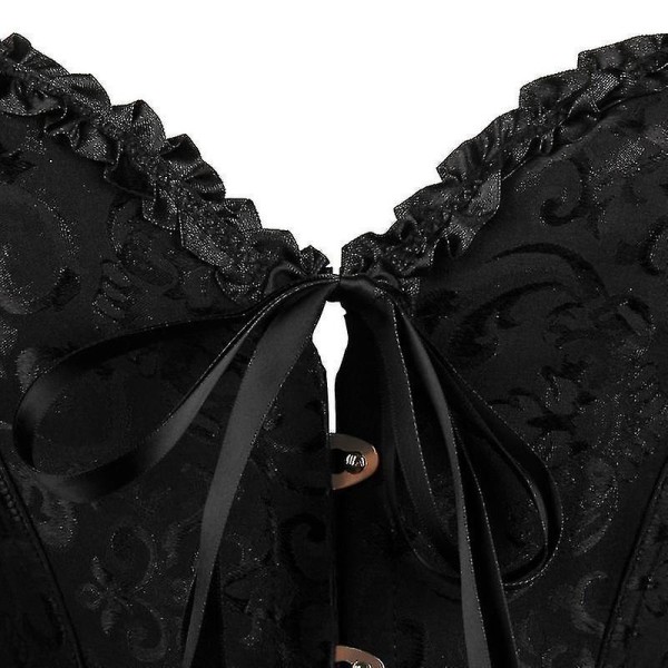 Tflycq snörningskorsett för kvinnor, Body Shaper Bustier Black L