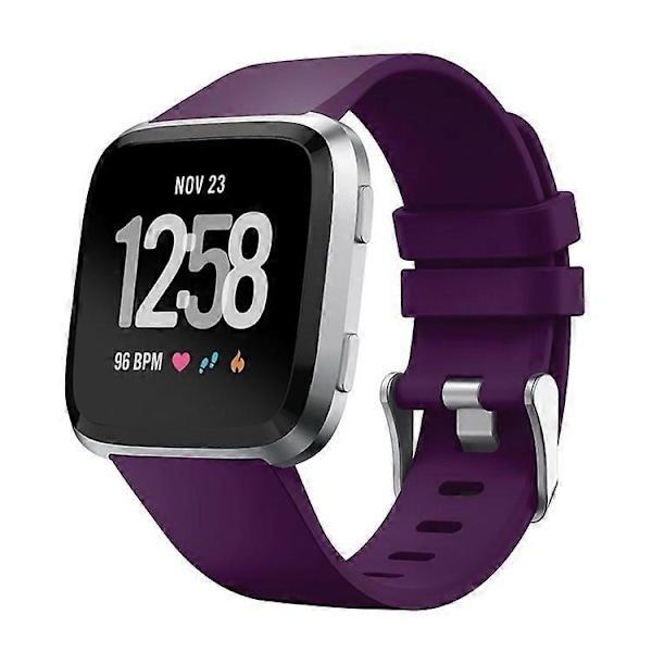 Silikone Smart Watch Rem [Stor Størrelse] Kompatibel med Fitbit Versa Lite/Versa/Versa 2 Purple