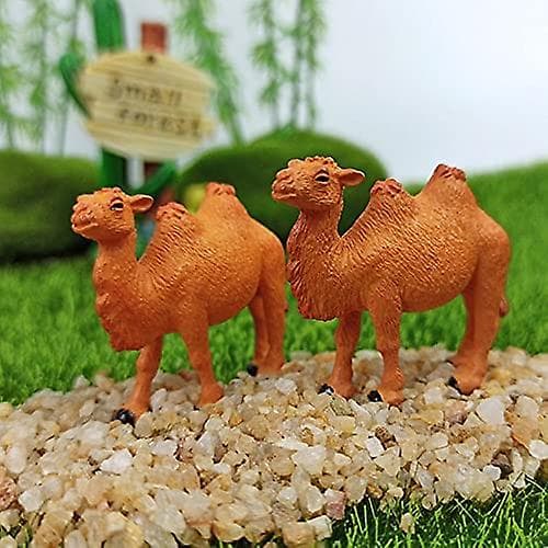 10 stk. Kamelfigurer Håndmalet Kamelfigur Miniature Dyrestatue Vildtlevende Baktrisk Kamel Kamel Dyremodel Bordplade Dyrefigur Ca