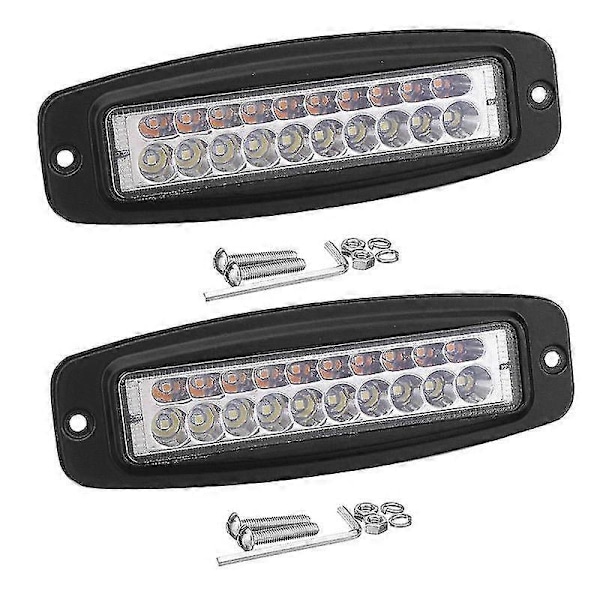 2x 7 Tommer Tokfarget 100w Led Arbeidslys Bar Innfelt Montering Flom Kjøre Tåkelys (haoyi)