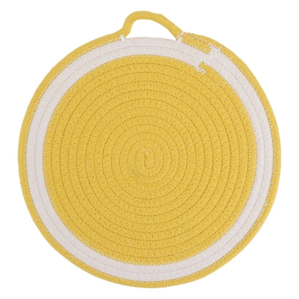 Bordsunderlägg Matbord Värmebeständig Matta Mögelsäker Gul 30x30cm Rund 1-pack