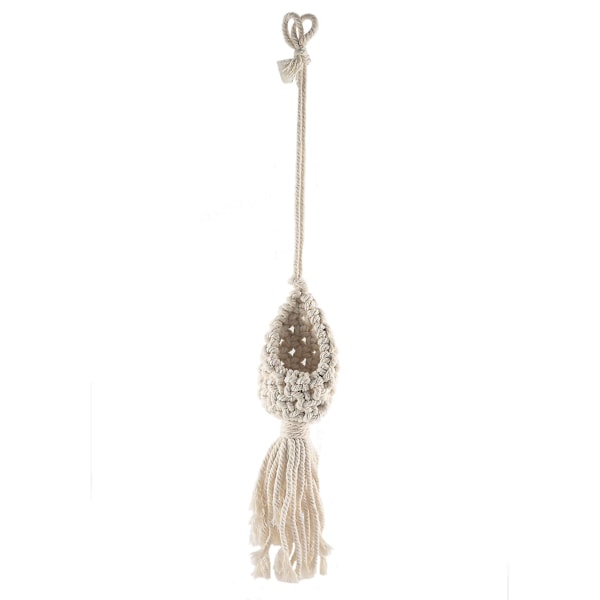 Boho Makrame Luftplante Henger Tillandsia Hengende Kurv Tauholder Blomst Hjem Dekor (10cm)