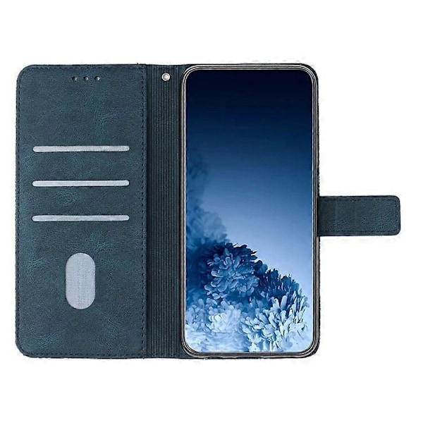 Kompatibelt för Samsung Galaxy S23 Mandala Blomma Präglat PU Läder Ställ Fodral Magnetlås Telefonplånboksskydd Blue