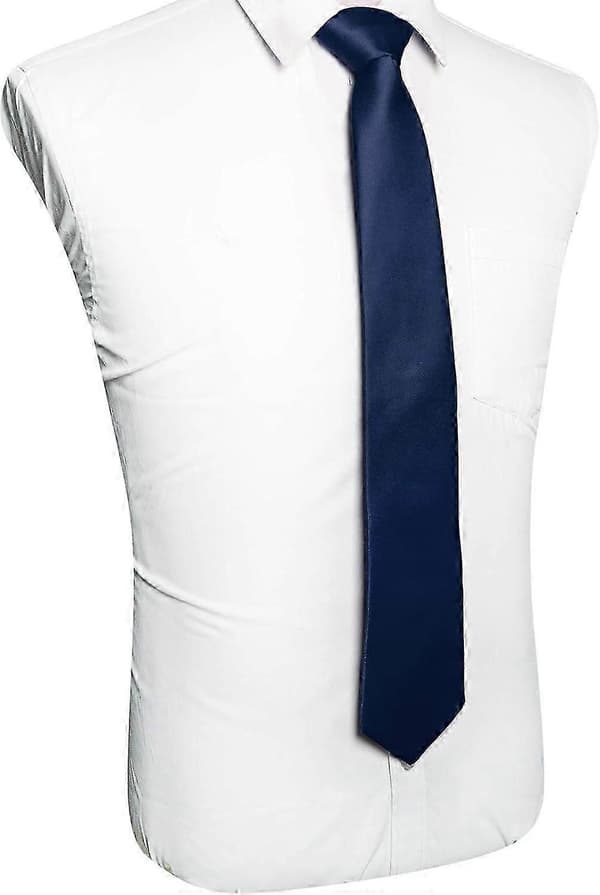 Enfärgad slips herrslips för affärer och bröllopsfest Navy Blue