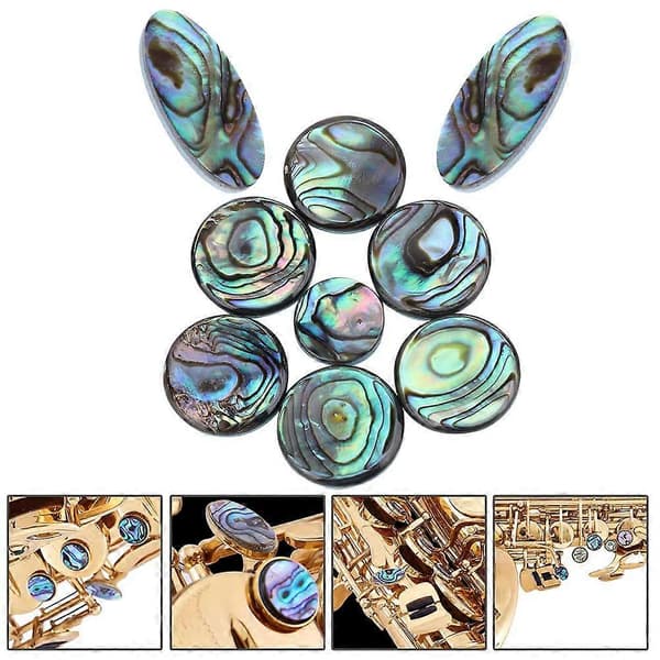 9 stk. Sax Abalone Shell-tastknapper Saksofon Tastknappinnlegg Musikkinstrumenttilbehør