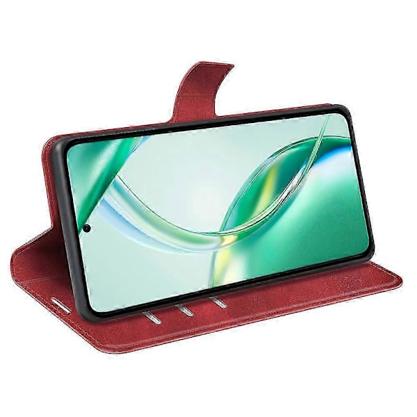 För Honor 200 Smart 5G/X7c 4G Ställfodral Anti-Repa Kalvtextur Läder Telefonskal Edition d