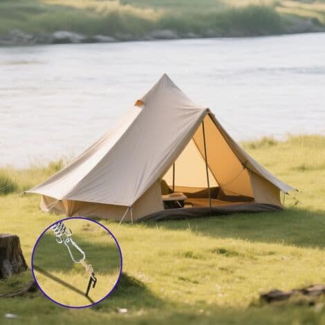 4 - Seilspenner - Spennfjær i rustfritt stål - Vindtett feste med karabinkroker for solseil og camping sølv 1.