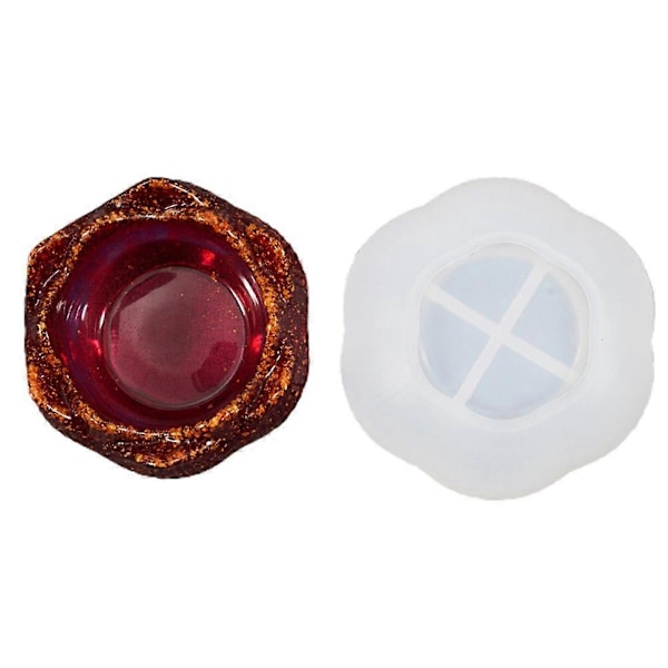 Blomst Resin Form Lysestake Form Silikonform for DIY Smykkeskrin Godteriboks Hjemmebord Dekor