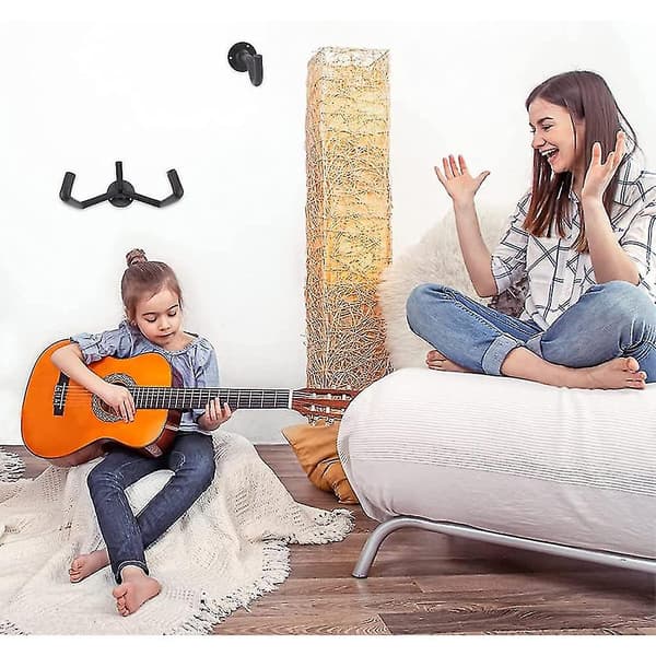 Horisontellt Gitarrväggfäste, Lutande Gitarrhängare, Horisontellt Väggfäste För Akustisk Klassisk Eller Elgitarr, Ukulele, Banjo [EZ