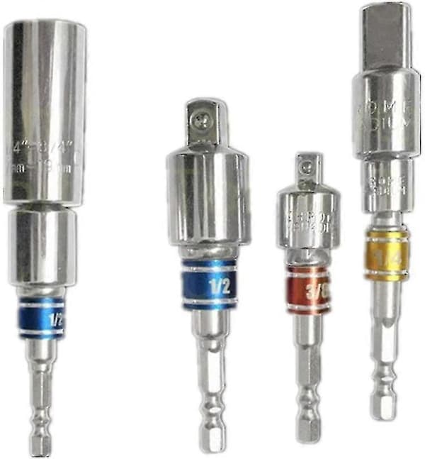 Batteridrevet Skrutrekker Socket Adapter Sett Inkl. 3 stk. Hex Socket Adapter Socket Adapter Skiftenøkkel + 4 stk. Socket Adapter 1/4 Til 3/8, 3/8 Til