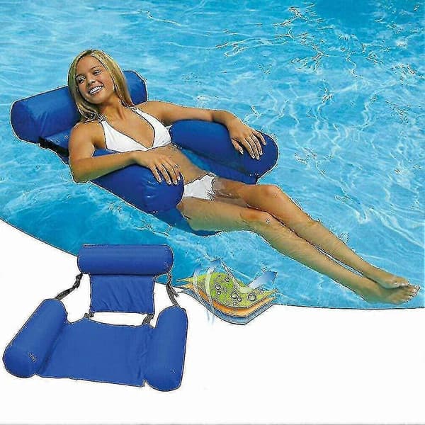 Flydende Stol Pool Sæder Oppustelig Lazy Vand Seng Lounge Stol Høj Kvalitet blue