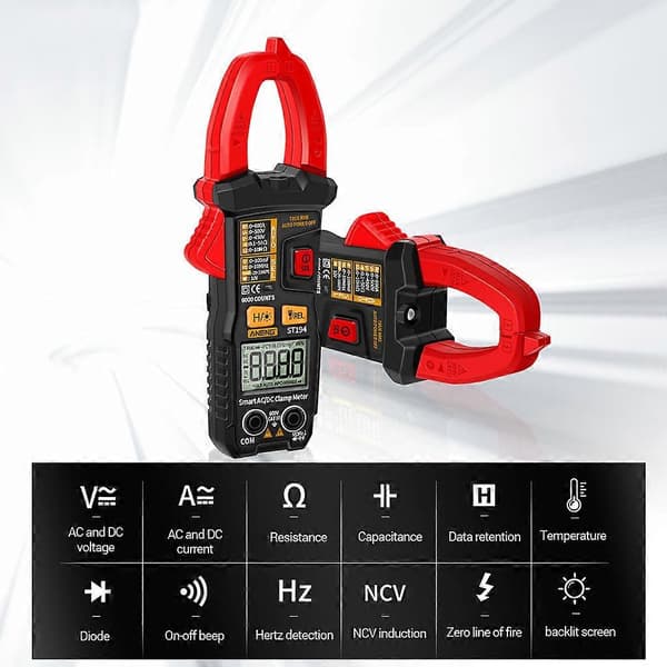 Ny Hot A-neng ST194 Multimeter Clamp Meter Digital 6000 Räkna Ny