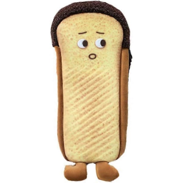 Kreativ Söt Rolig Ansiktssimulering Tema Äkta Mat Toast Varmkorv Bröd Karaktär Mjuk Fylld Yta Kläder Dragkedja Pennfodral - Toast
