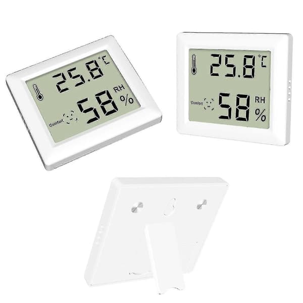 3-pack Termo-hygrometer, Ultratunn Termometer och Hygrometer, Digital Hygrometer, Inomhus Termometer för Vertikal eller Väggmontering