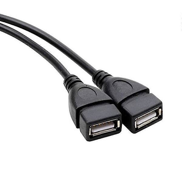 Y-kabel Dobbel USB-port Utvider Hub Data Lader Strømdeler Adapter