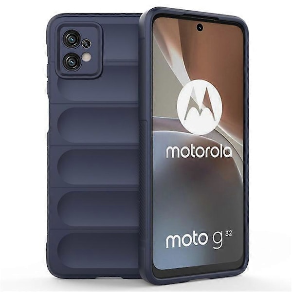 Kompatibelt för Motorola Moto G32 4G Robust Baksida Flexibelt TPU Anti-repskydd DarkBlue