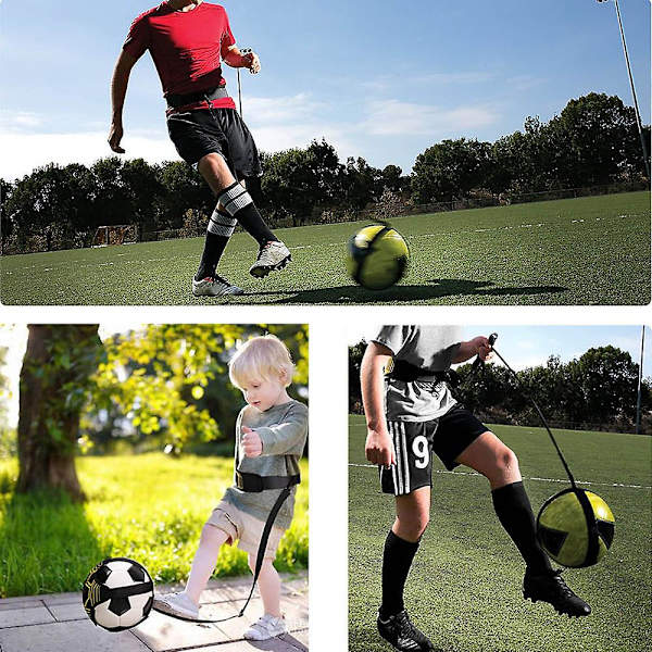 Fotboll jongleringsväskor Barn Hjälpcirklar Träningsbälte Barn Fotboll Kick Tränare Kick Solo Fotboll Tränare Fotboll Black A