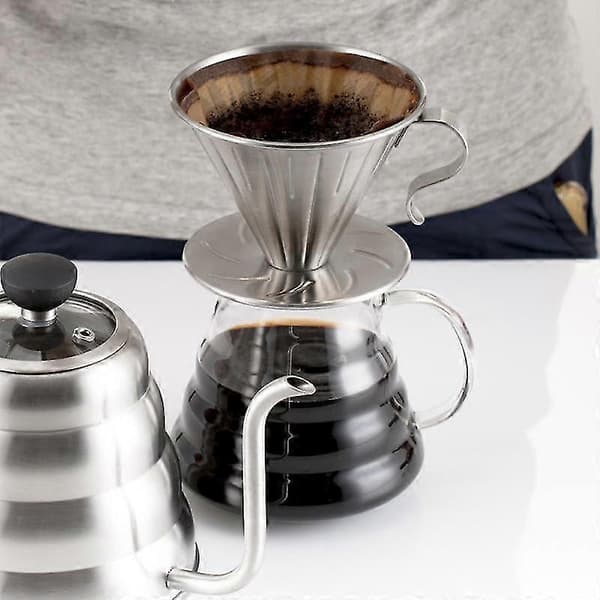 Gjenbrukbar Kaffefilterholder i Rustfritt Stål Hell Over Mesh Te-drypperkopp