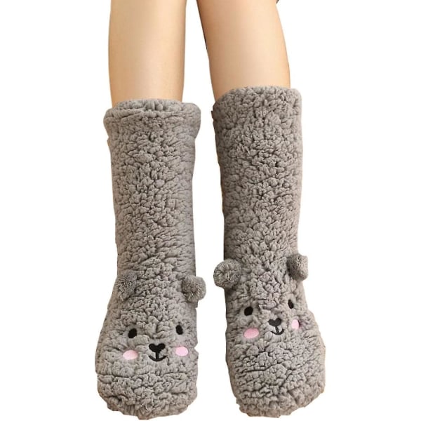 Fuzzy Socks For Dam Mjuka plysch Fuzzy Socks | Varma strumpor till nyår jul födelsedag fruar mammor Ytger Grey