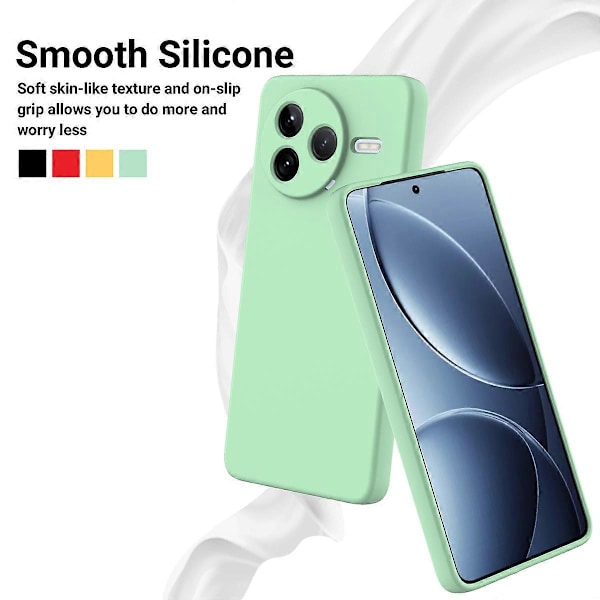 Kompatibel med Xiaomi Poco F7 Pro 5G / Redmi K80 5G Cover Flydende Silikone Telefon Bagside Cover med Håndrem Green