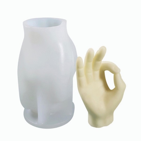 Lys Silikoneform DIY Kreativ Gestus Aromaterapi Lys Gipsform Q