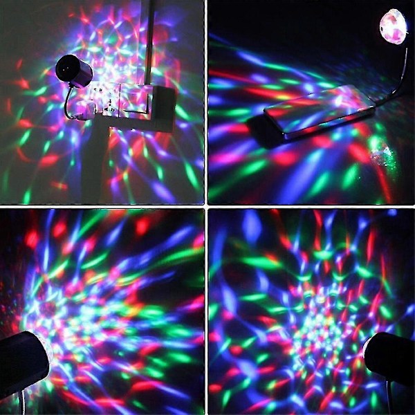 USB LED Farverig Roterende Scene Lys Krystal Magisk Kugle Party DJ Disco KTV Lampe