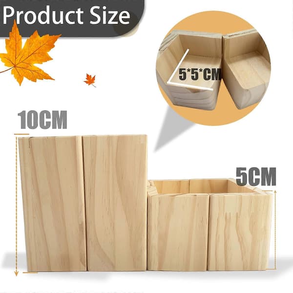 4 Pakke Møbelbein i Tre, Skrivebord Seng Bein (5 * 5 * 5cm)