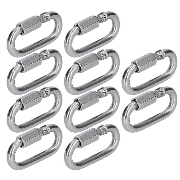 10 stk. Quick Link Connector Stærk Holdbar Nem Installation Lille Størrelse Kæde Connector M4
