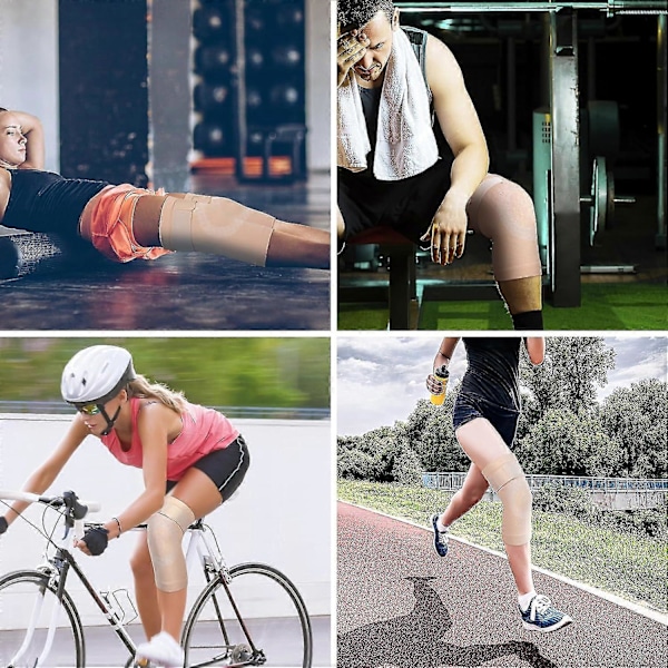 Självvärmande knäskydd för knäsmärta, Knästöd Kompression Knäskydd Stretch Knäskydd För Sport Löpning Gym 1 Par