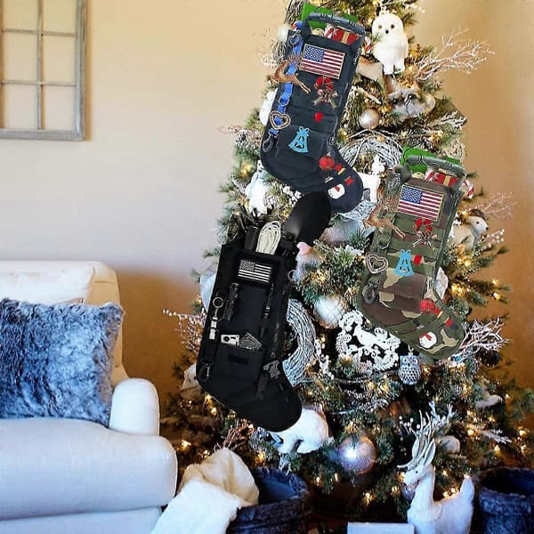 2 st Taktisk Julstrumpa Med Handtag Militär Molle Utrustning