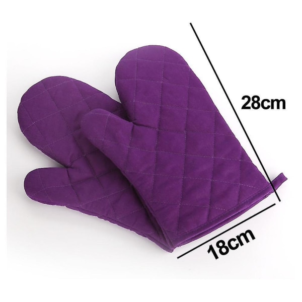 Lämmönkestävät uunikintat - Silikoniset keittiön uunikintat - Täydelliset leivontaan ja grillaukseen - 1 pari Purple
