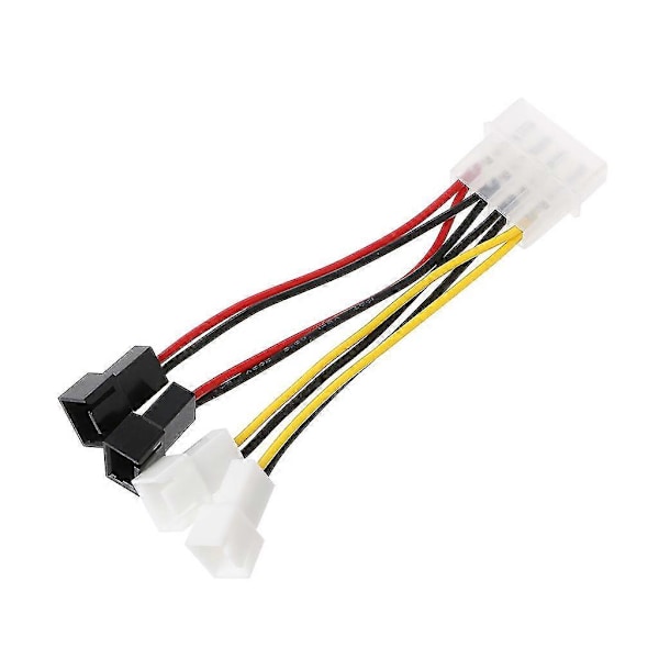 D Typ Stor 4-pin Molex Till 4 3-pin Multiplikator PC Kylfläkt Förlängningskabel
