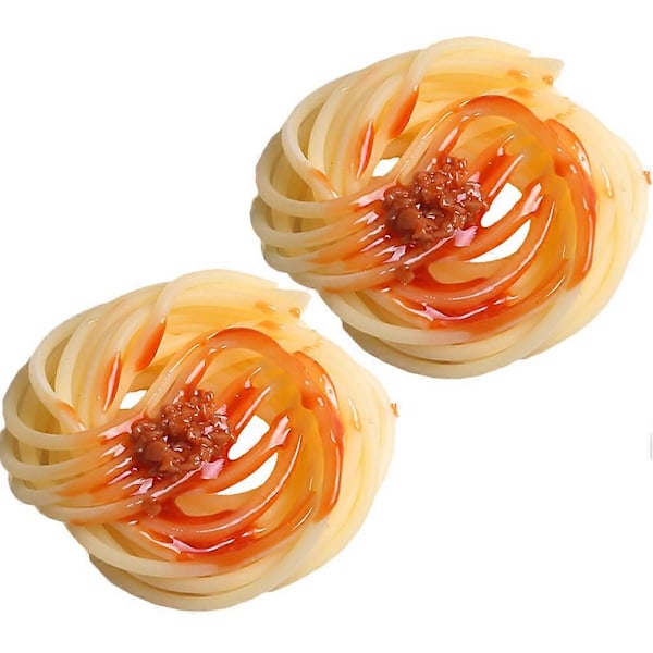 2 stk. Simulerede nudler Spaghetti Falsk mad Pasta Model til restaurant køkkenindretning